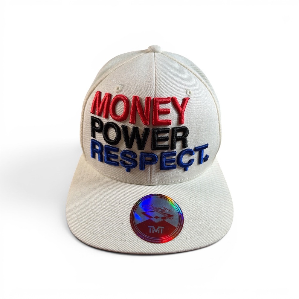 TMT The Money Team Money Power Respect Snapback Flat Brim Cap Hat Cream Yupoong